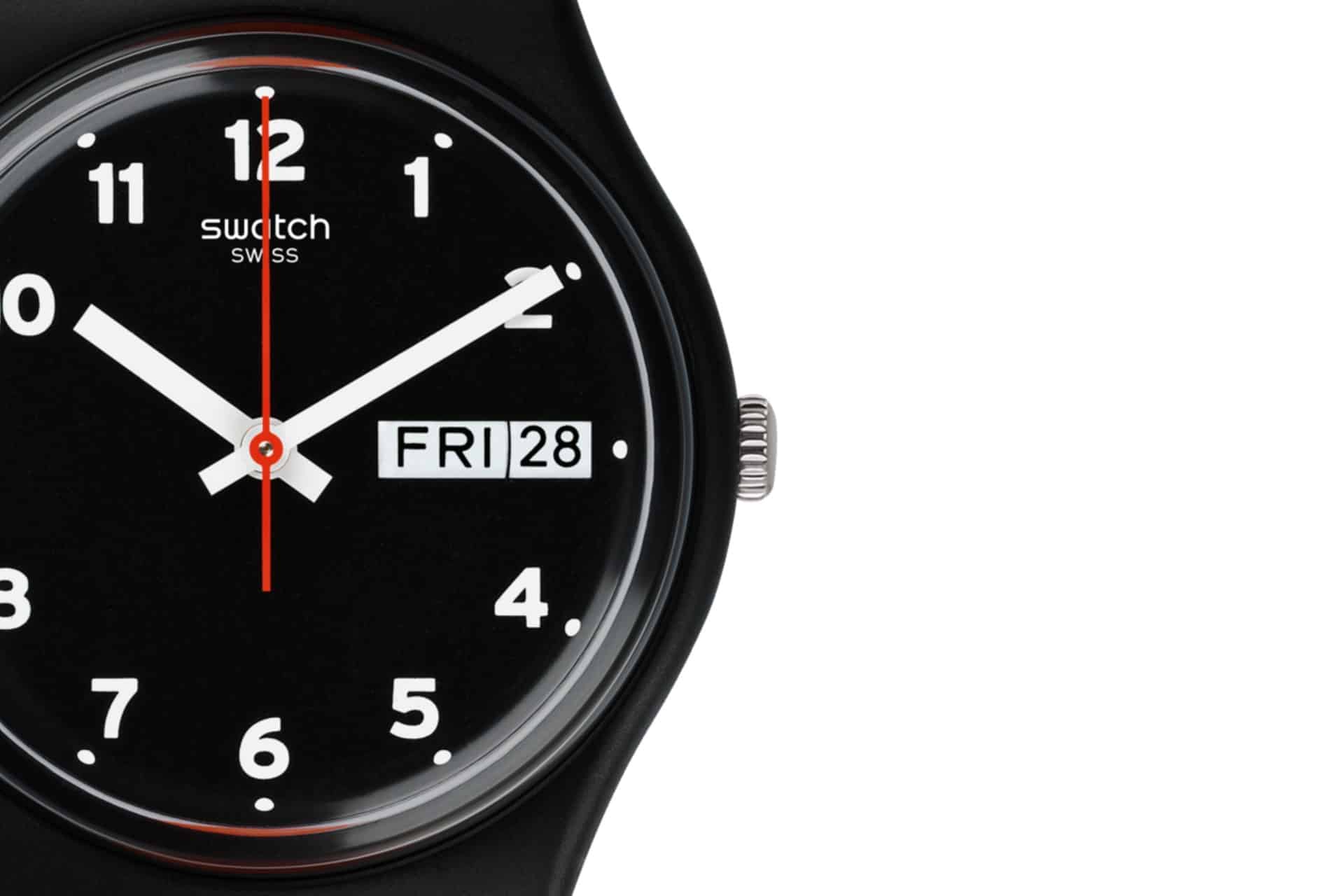 GB754 Swatch Red Grin Reloj Unisex Pulsera de Resina - Image 4