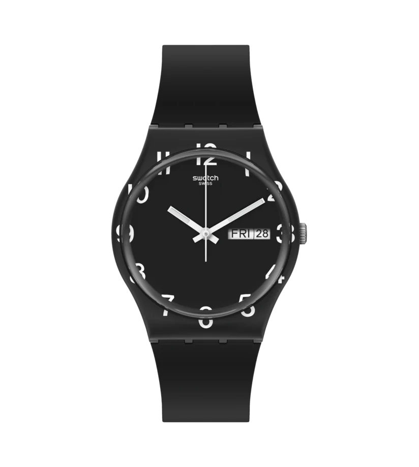 GB757 Reloj Swatch Over Black de hombre banda de resina 34 mm