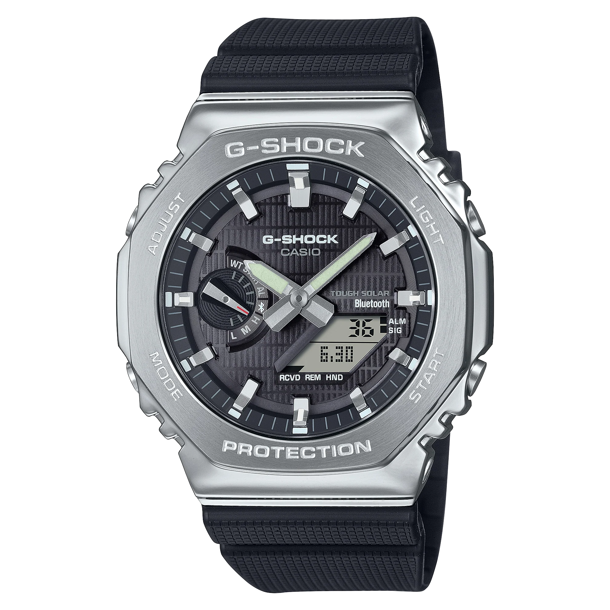 GBM-2100-1A Reloj G-Shock Tough Solar de caballero pulsera de resina doble hora bluetooth