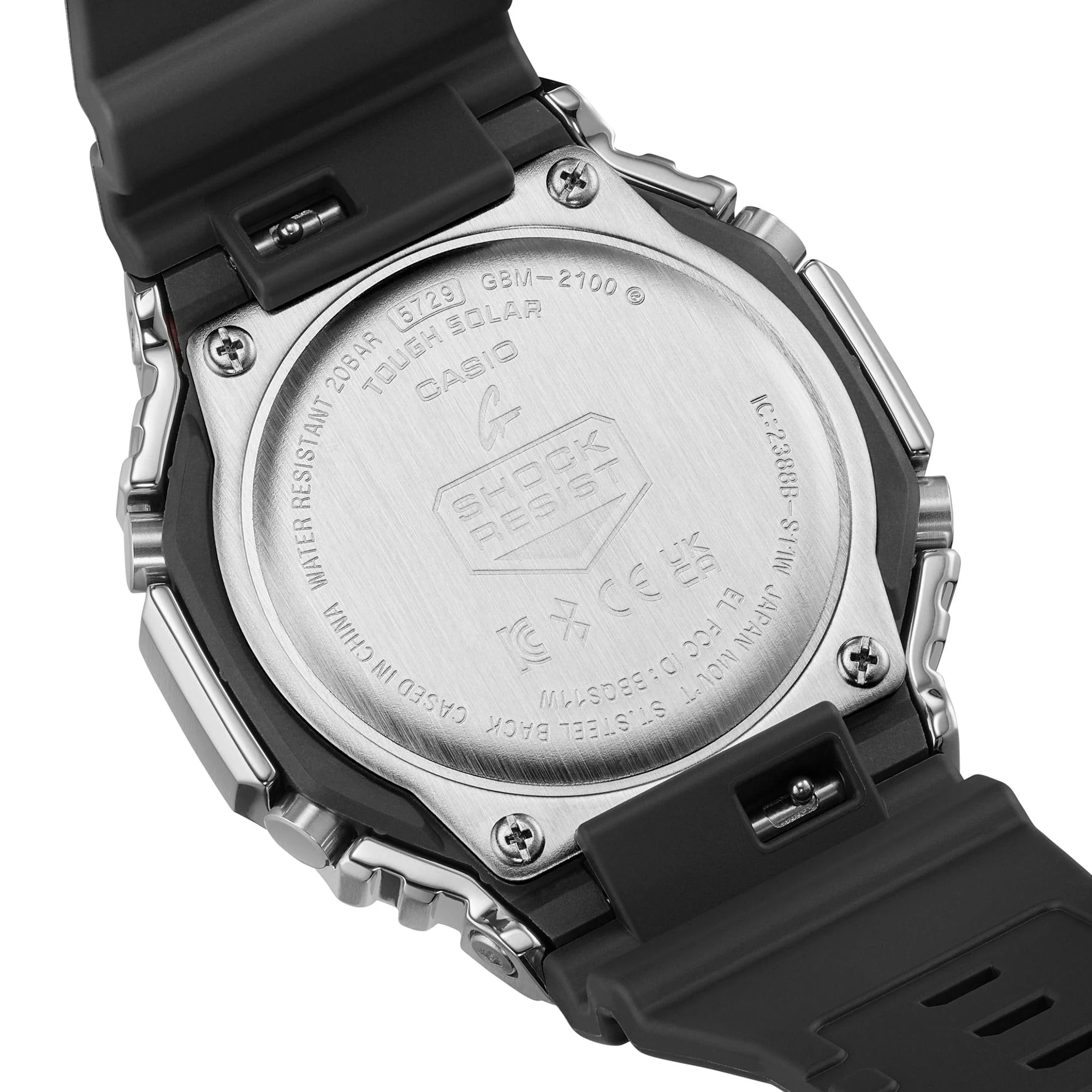 GBM-2100-1A Reloj G-Shock Tough Solar de caballero pulsera de resina doble hora bluetooth - Image 5