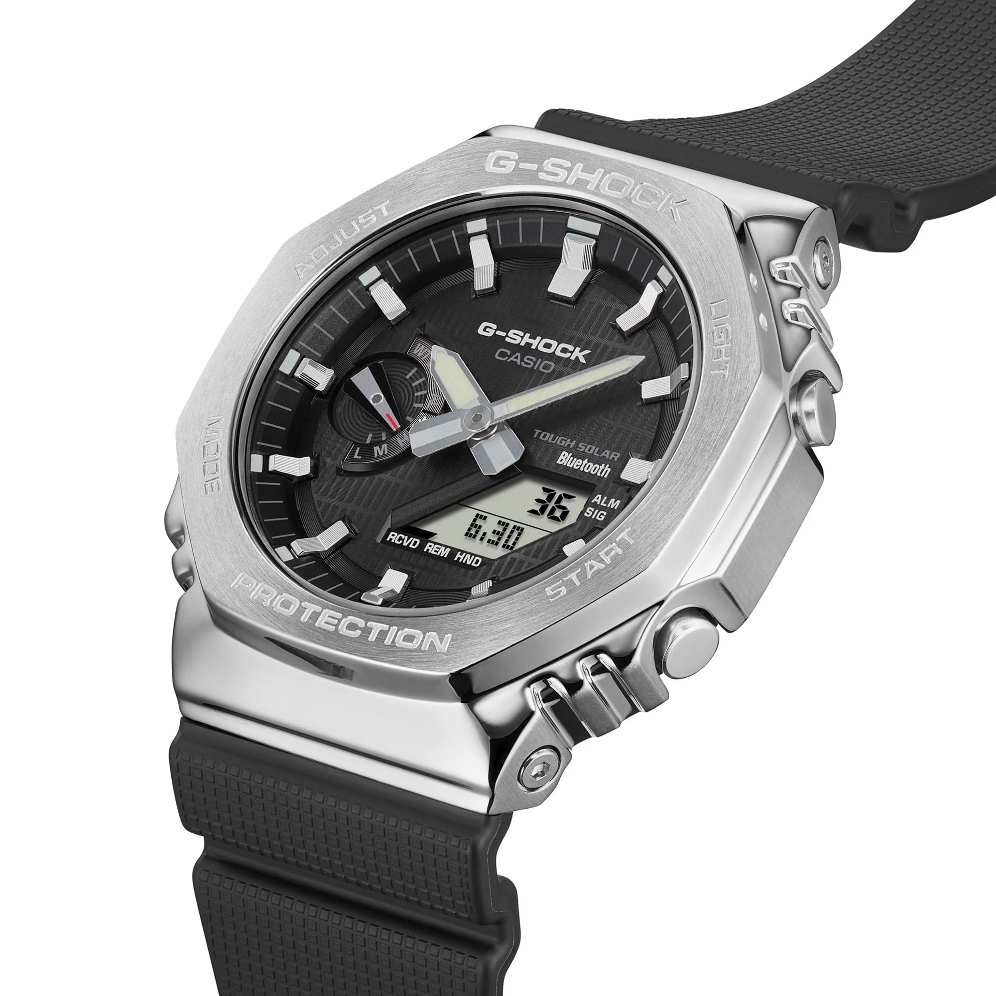 GBM-2100-1A Reloj G-Shock Tough Solar de caballero pulsera de resina doble hora bluetooth - Image 6