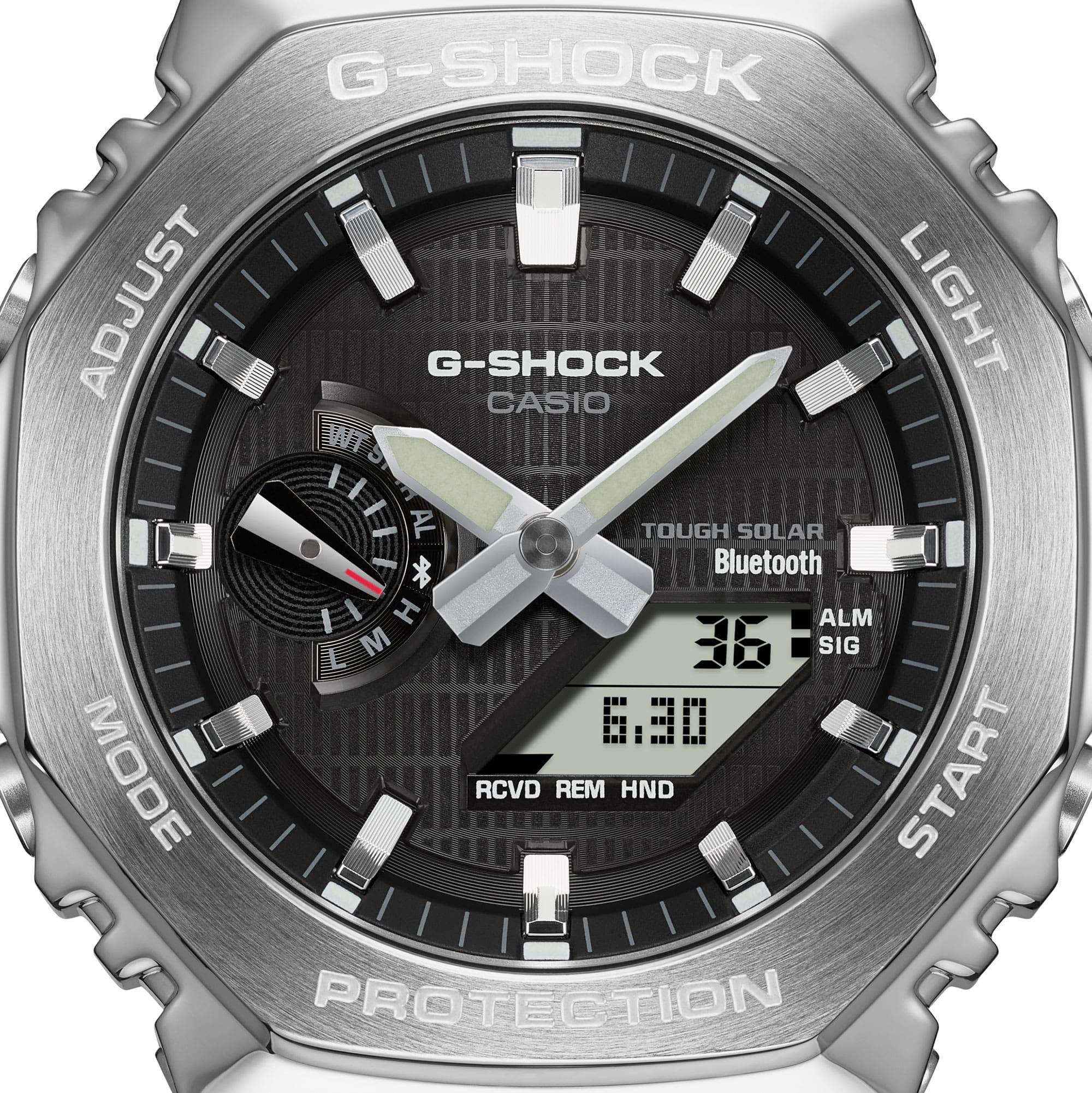 GBM-2100-1A Reloj G-Shock Tough Solar de caballero pulsera de resina doble hora bluetooth - Image 7