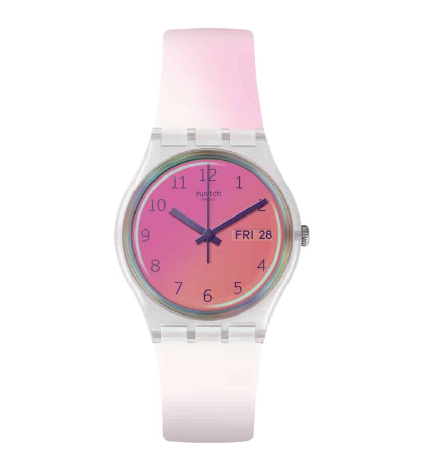 GE719 Reloj Swatch Ultrafushia Análogo para Señorita correa de Caucho