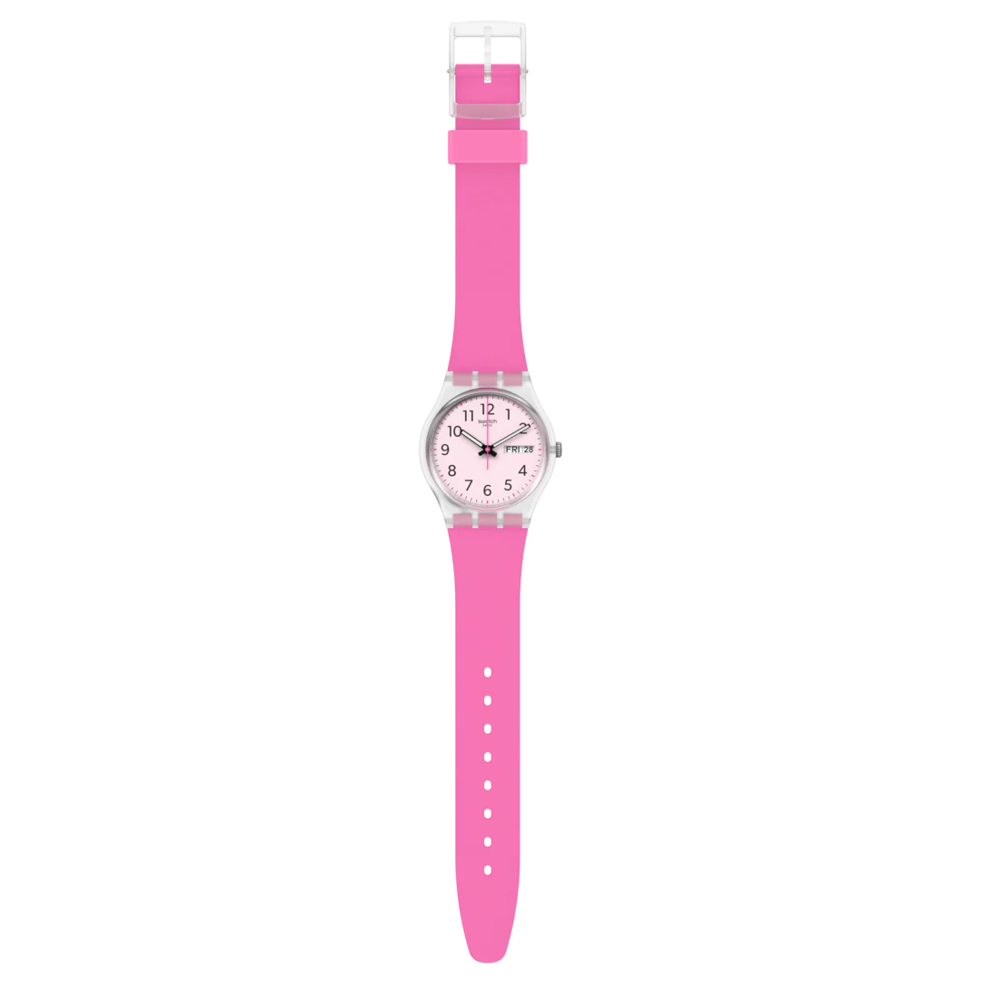 GE724 Reloj Swatch Rinse Repeat Pink de dama correa de silicona - Image 4