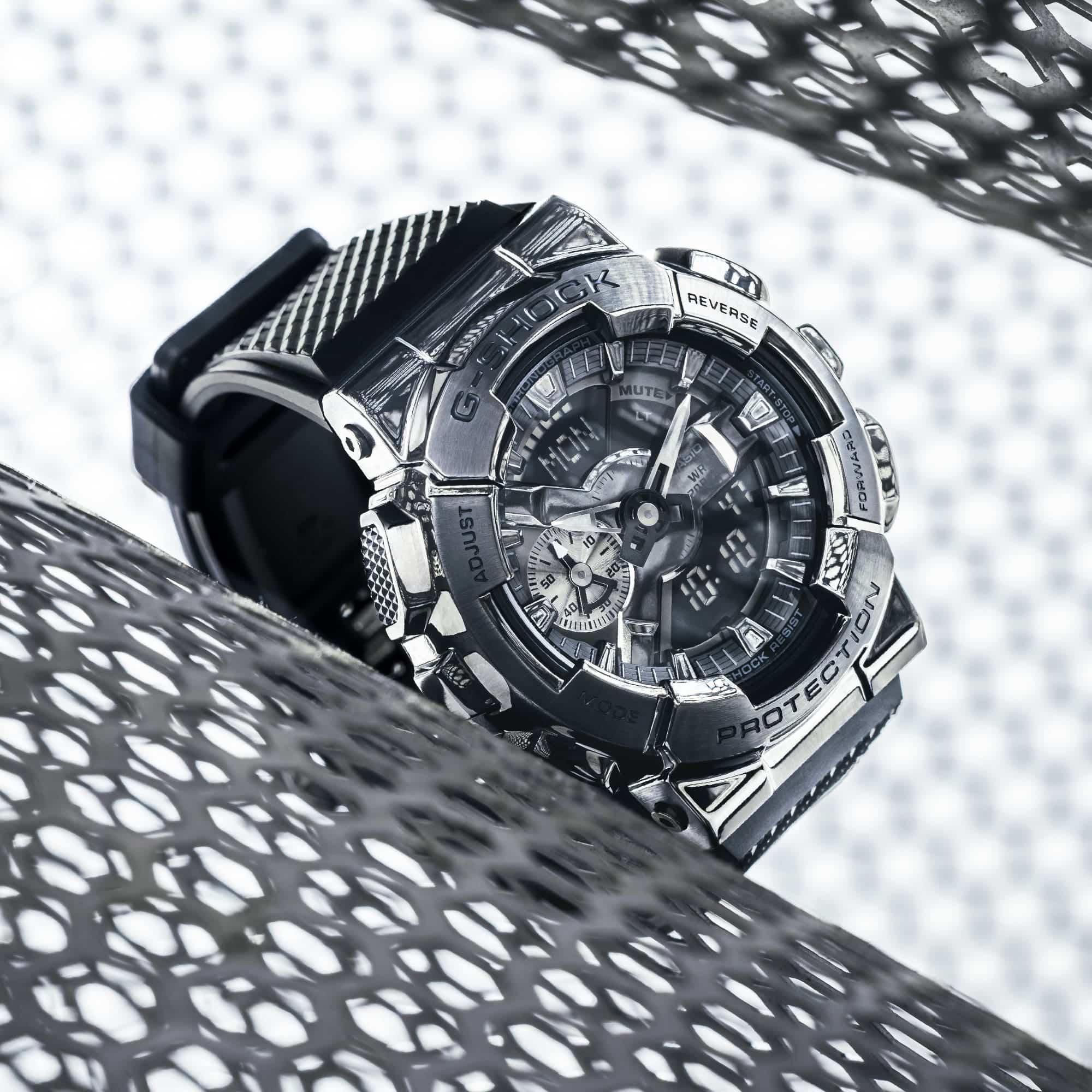 GM-110BB-1A Reloj G-Shock para Caballero Banda de Caucho Doble Hora - Image 3