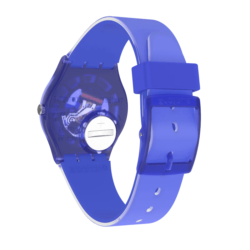 GN268 Reloj Swatch Electric Shark unisex banda de caucho - Image 3