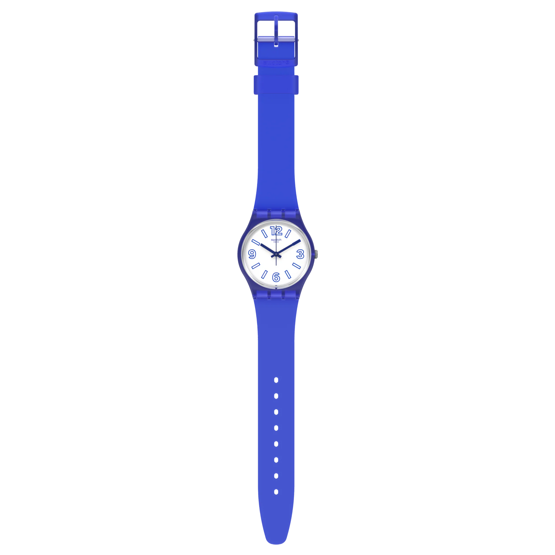 GN268 Reloj Swatch Electric Shark unisex banda de caucho - Image 4