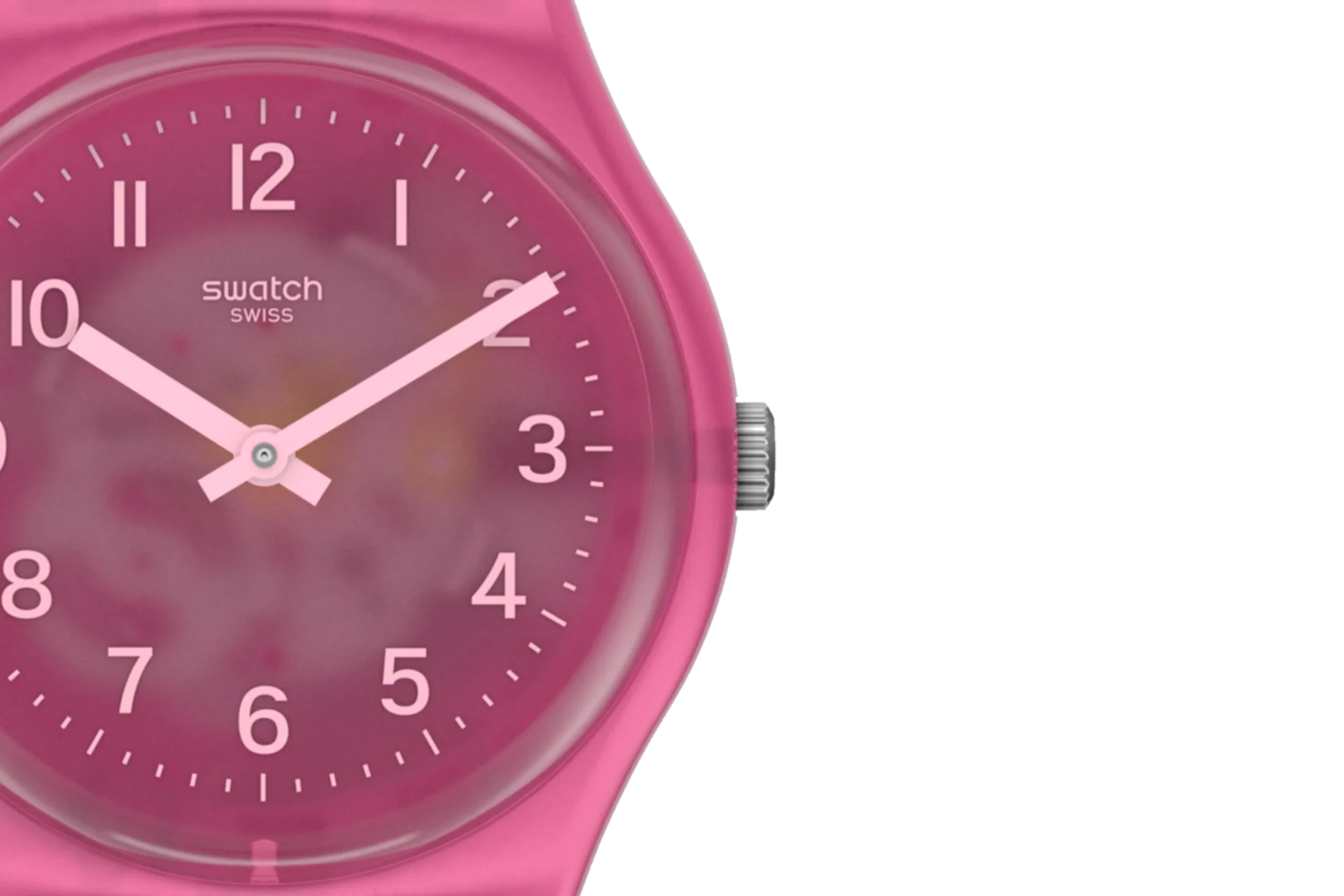 GP170 Reloj Swatch Blurry Pink de dama pulsera de resina - Image 6