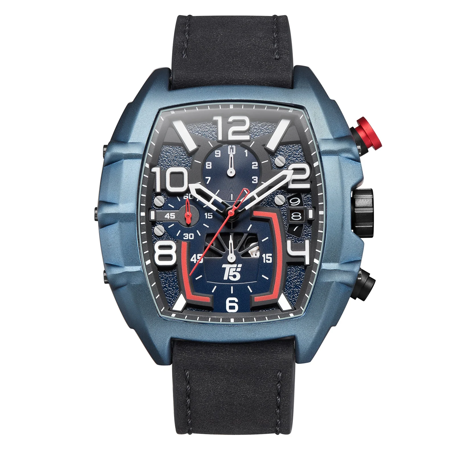 H3953G Reloj T5 para caballero pulsera de cuero - Image 4