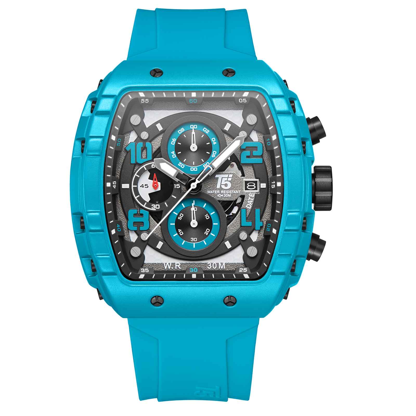 H3984G Reloj T5 para hombre banda de caucho - Image 4