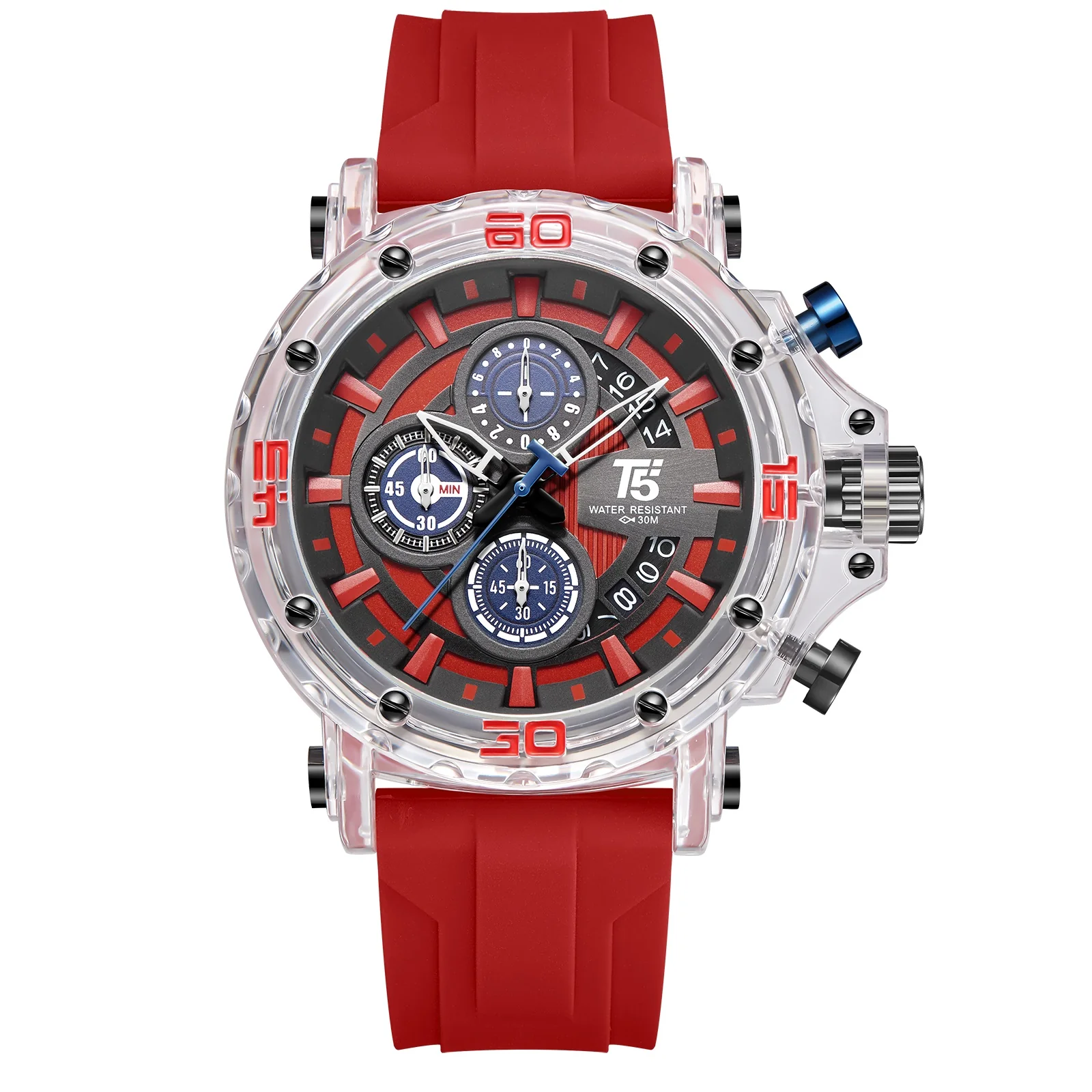 H4004G Reloj T5 para hombre pulsera de goma - Image 2