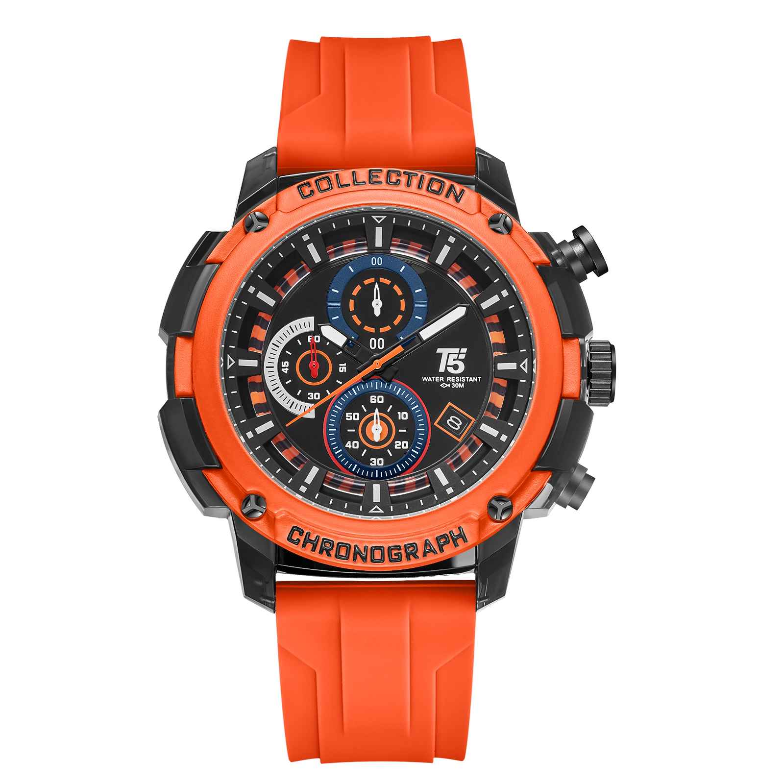 H4015G Reloj T5 para hombre pulsera de caucho - Image 5