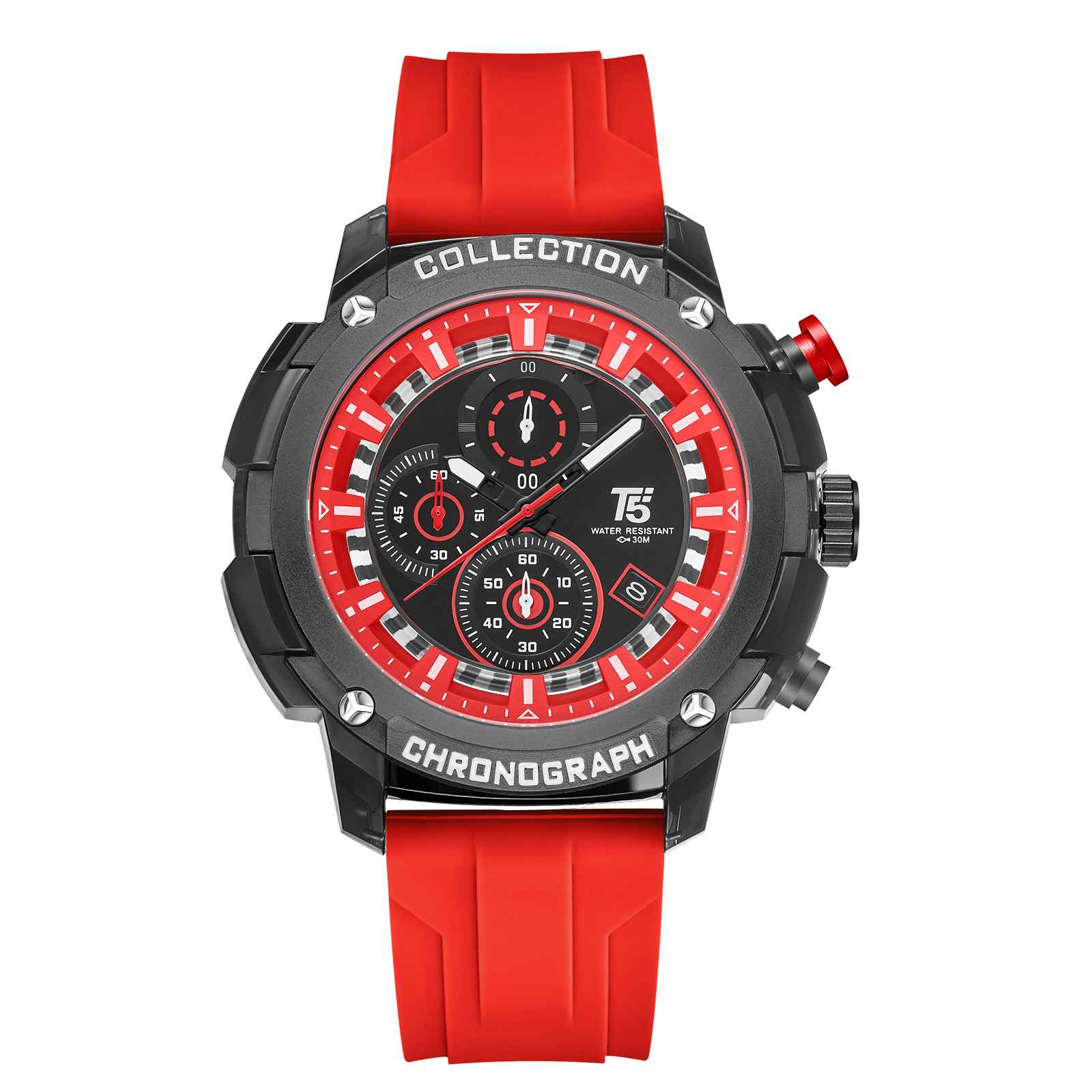 H4015G Reloj T5 para hombre pulsera de caucho - Image 6
