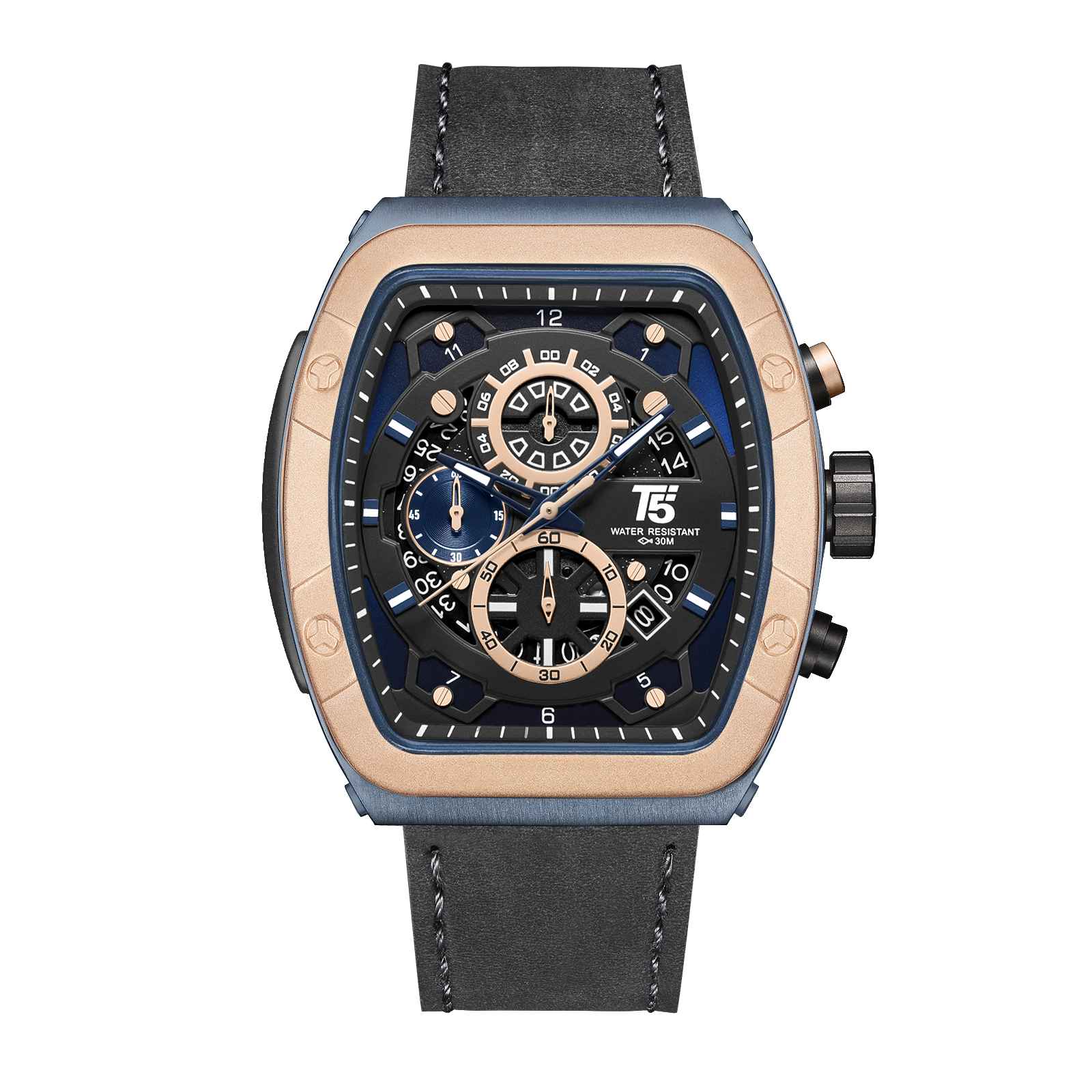 H4016G Reloj T5 para hombre correa de cuero - Image 10