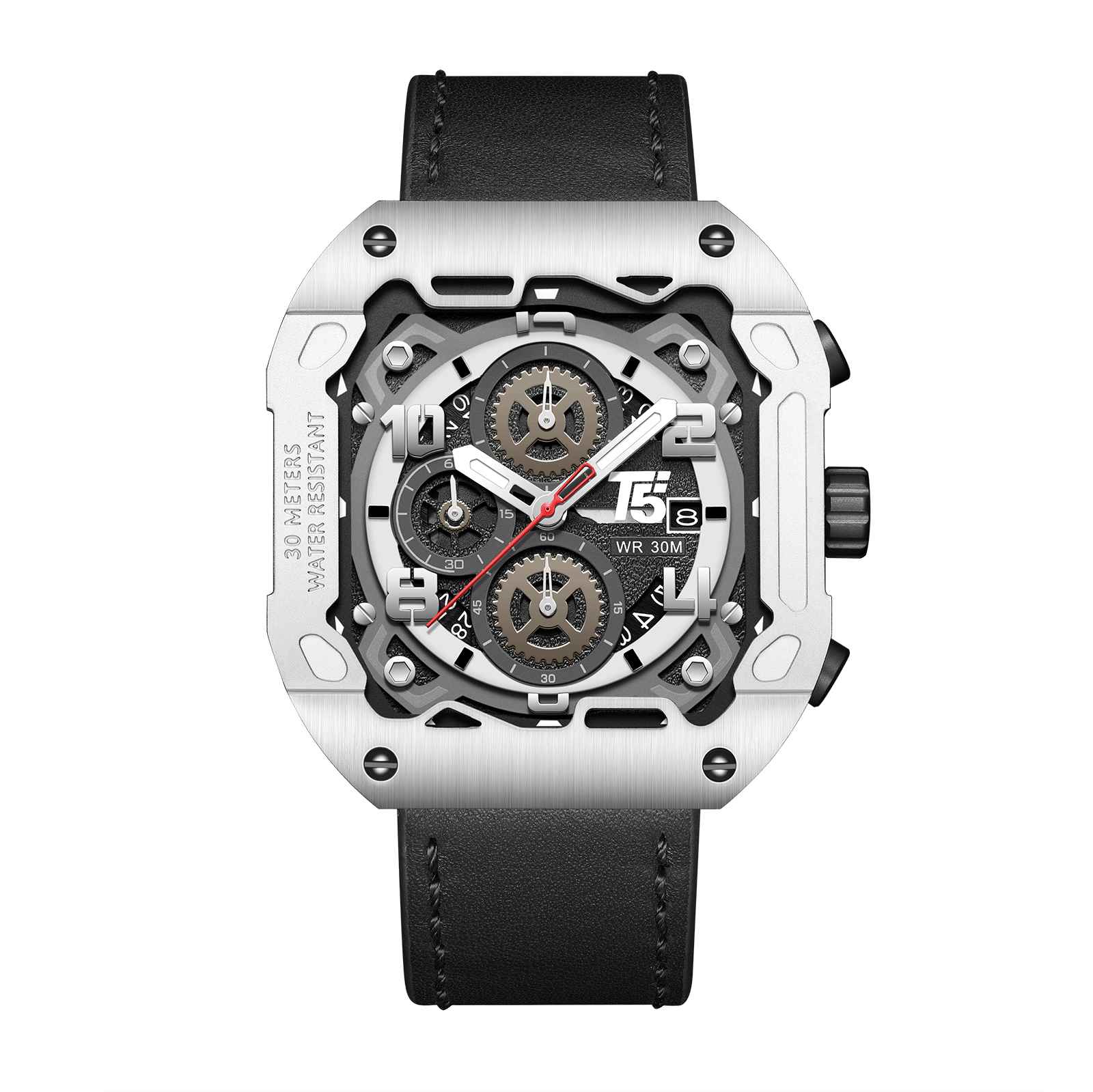 H4029G Reloj T5 para hombre pulsera de cuero - Image 2