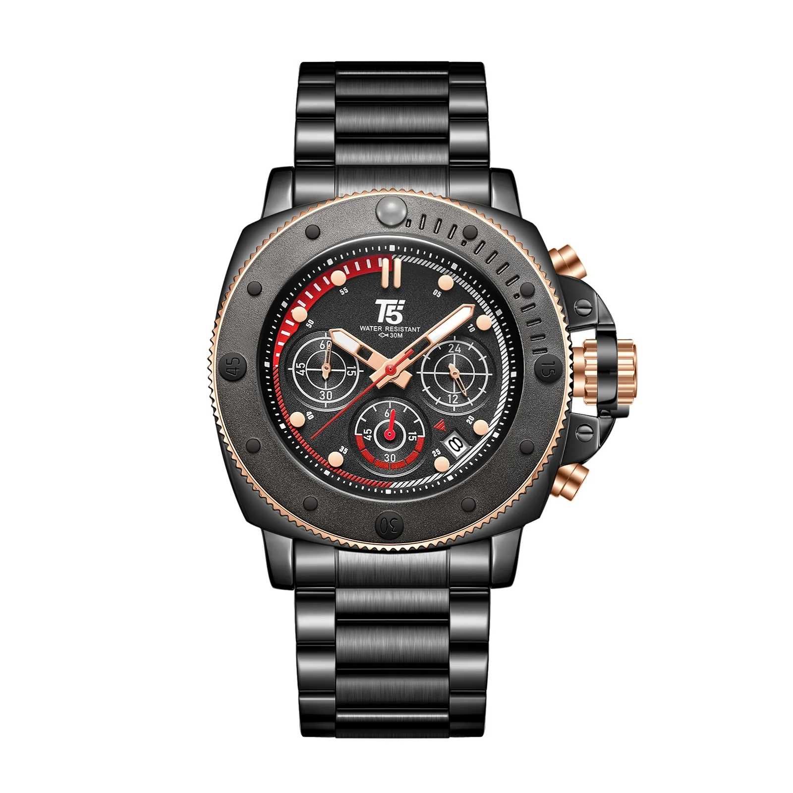 H4031G Reloj T5 para hombre pulsera de metal - Image 4