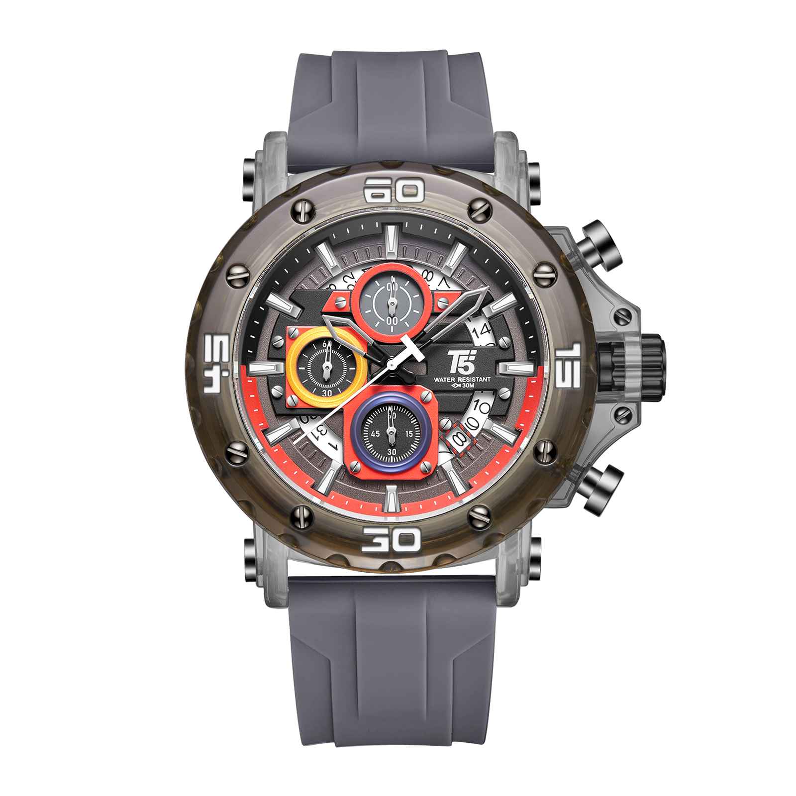 H4043G Reloj T5 para hombre pulsera de goma - Image 2