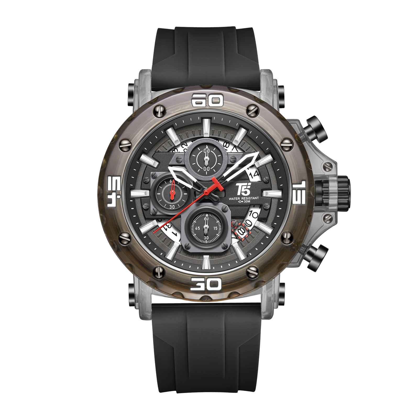 H4043G Reloj T5 para hombre pulsera de goma - Image 7