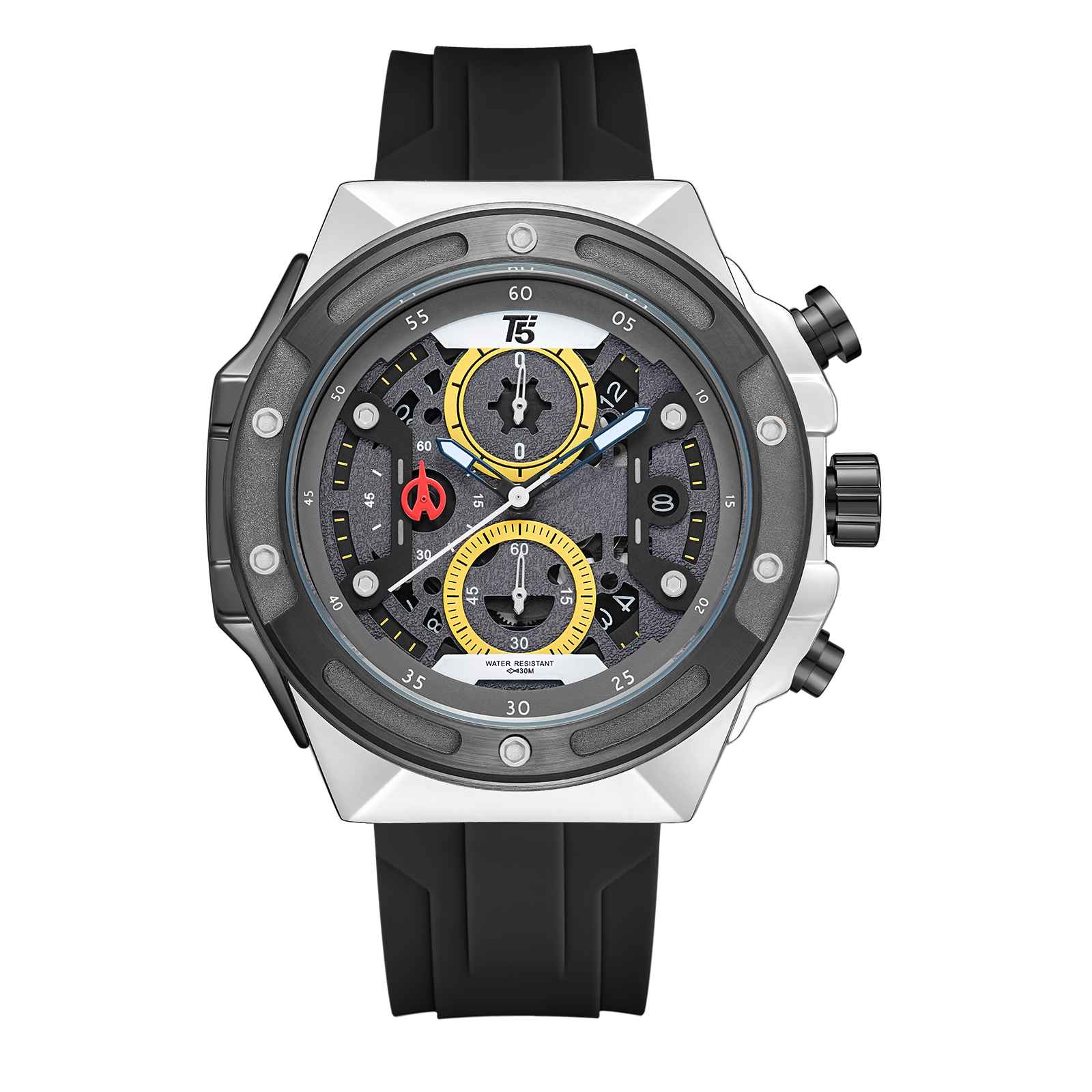 H4046G Reloj T5 para hombre pulsera de goma - Image 3