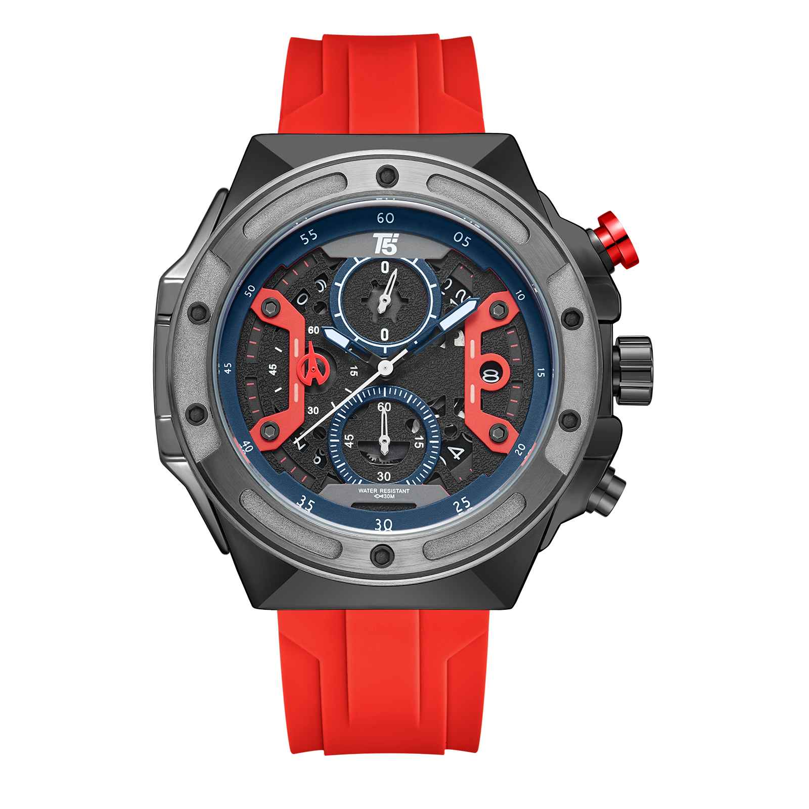 H4046G Reloj T5 para hombre pulsera de goma - Image 4