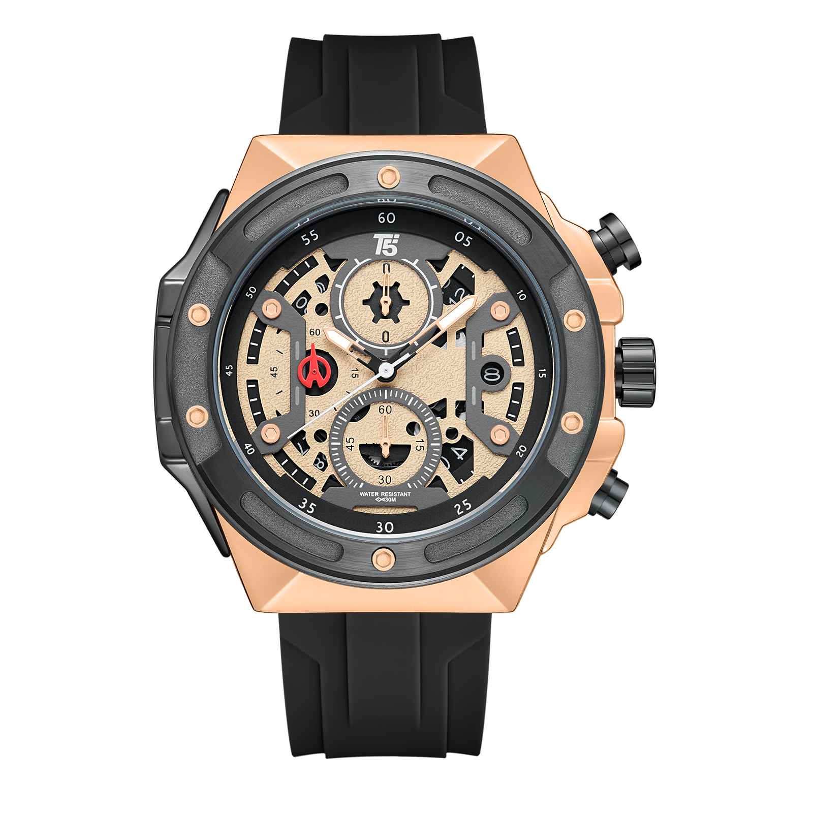 H4046G Reloj T5 para hombre pulsera de goma - Image 7