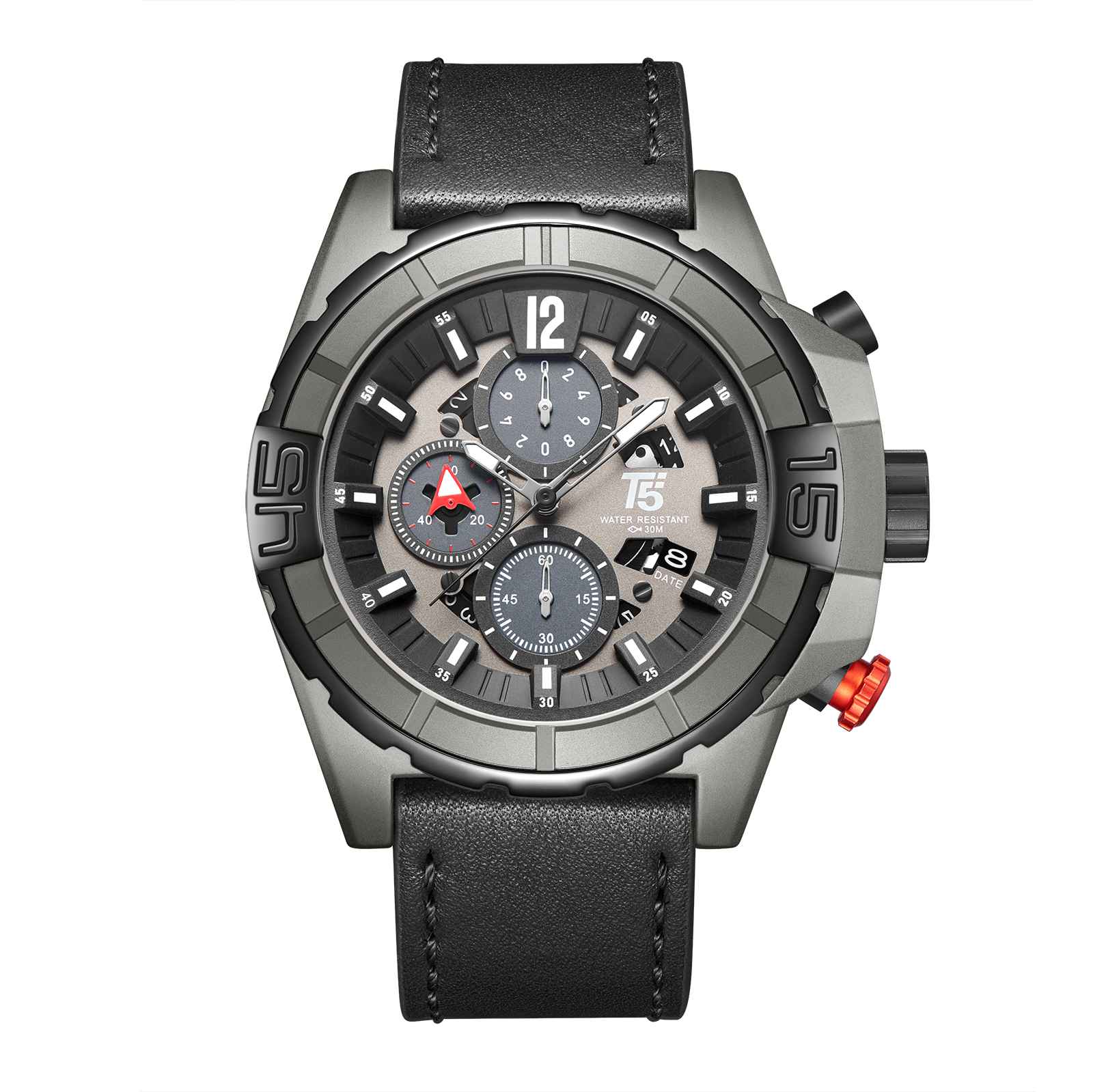 H4047G Reloj T5 para hombre correa de cuero - Image 2