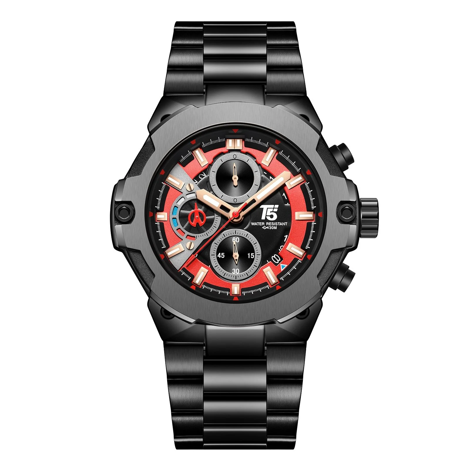 H4088G Reloj T5 para caballero pulsera de Metal - Image 3