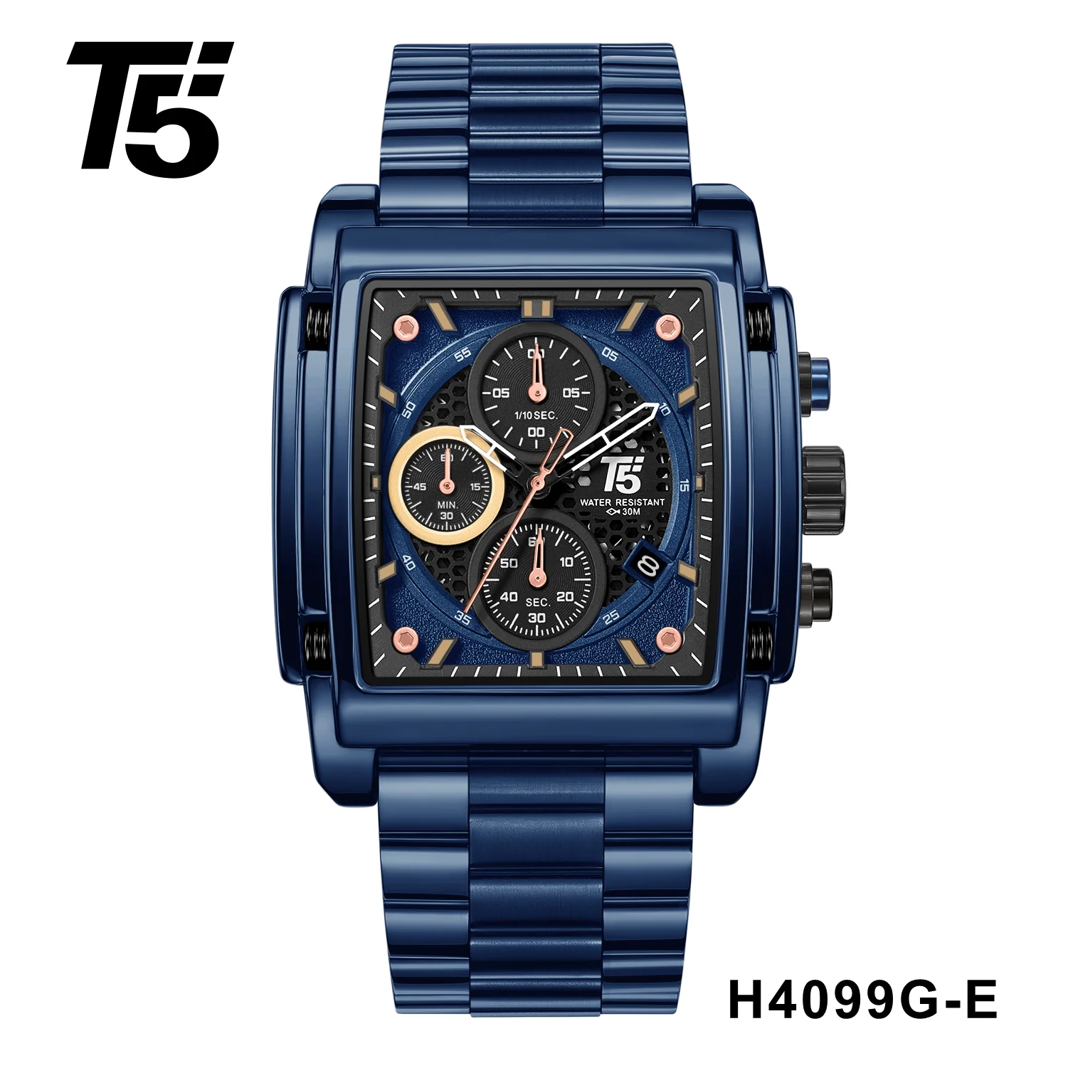 H4099G Reloj T5 para hombre banda de metal - Image 5