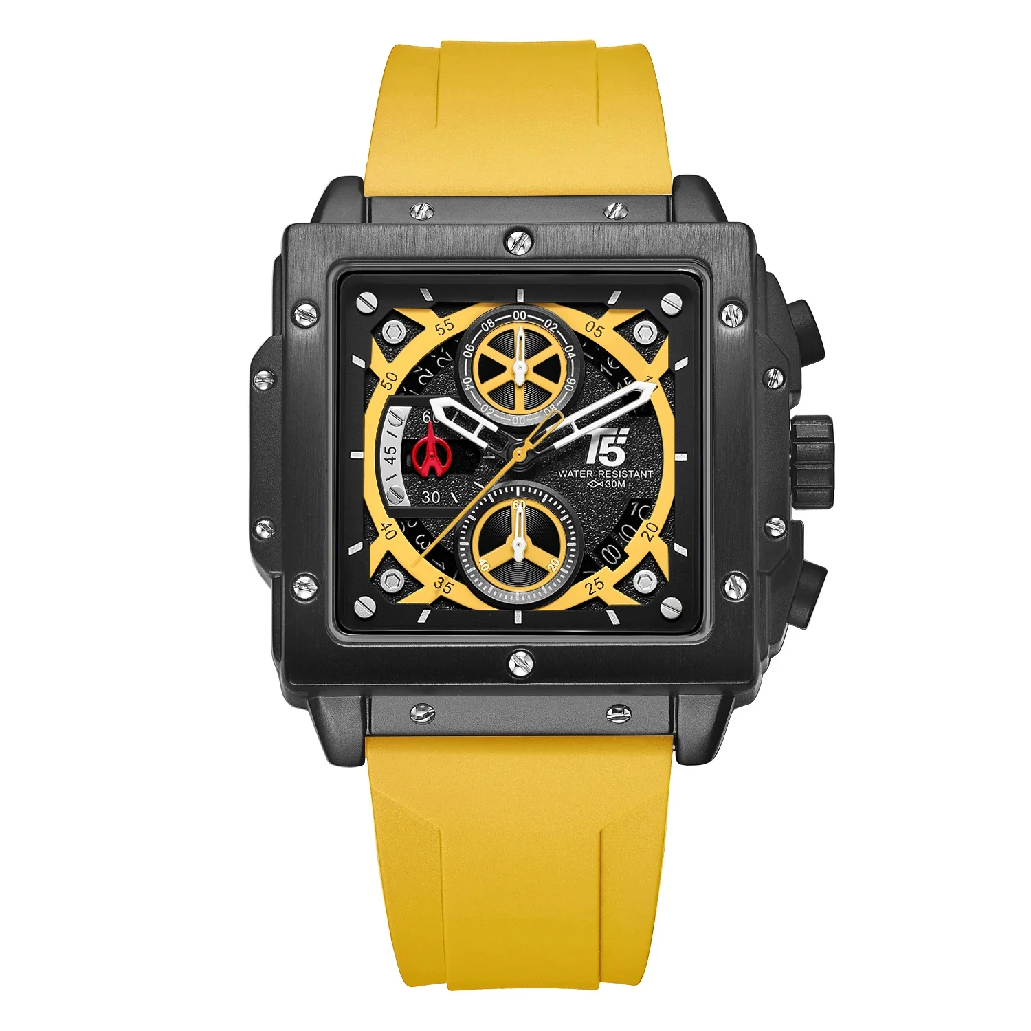 H4137G Reloj T5 para hombre pulsera de goma - Image 4