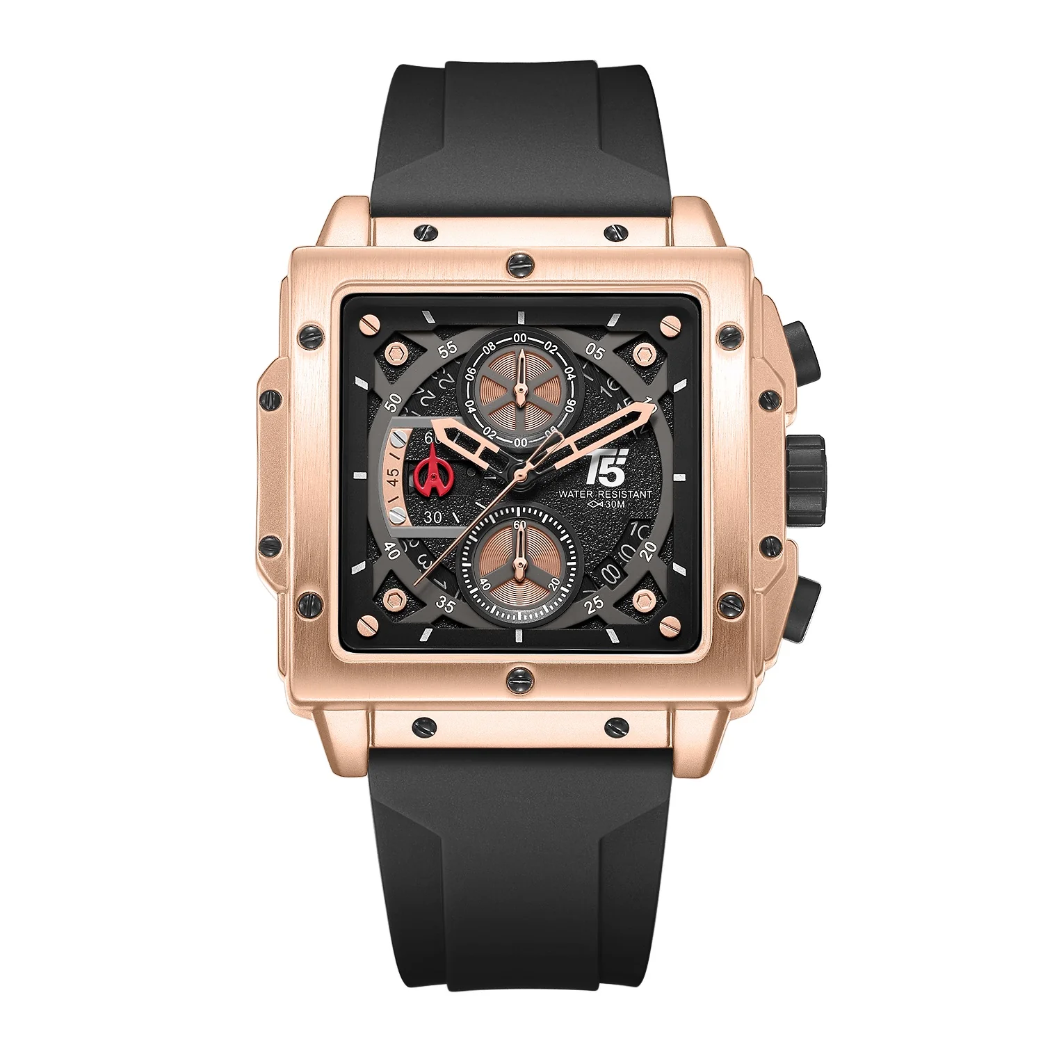 H4137G Reloj T5 para hombre pulsera de goma - Image 8