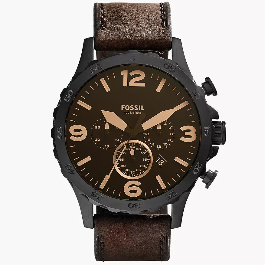 JR1487 Reloj Nate de hombre pulsera de cuero 50 mm