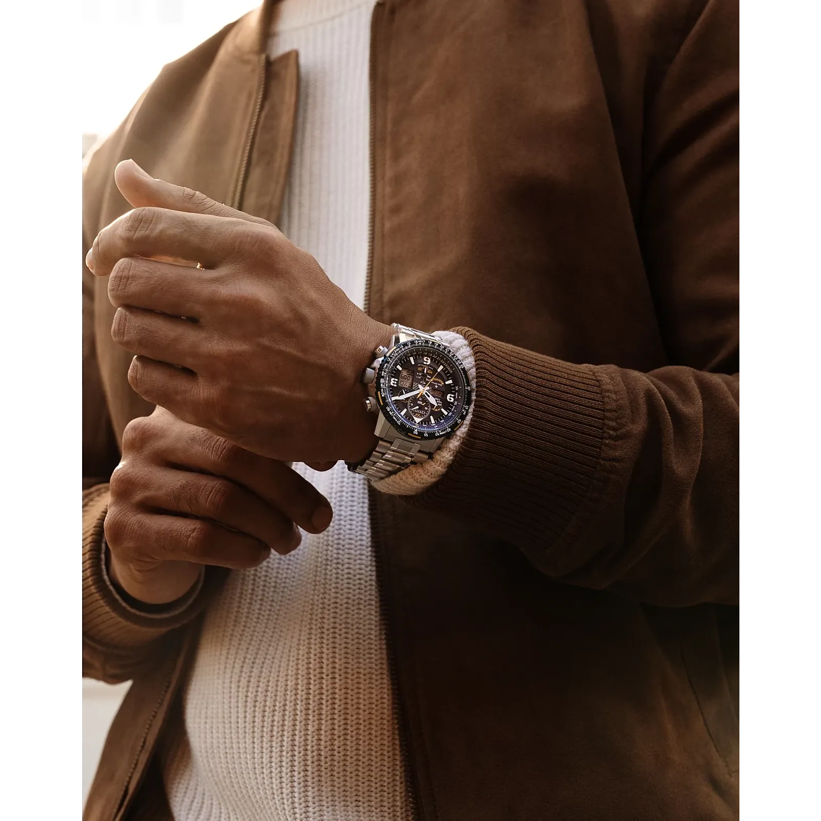 JY8078-52L Reloj Citizen Promaster Skyhawk de caballero banda de metal Eco-Drive - Image 6