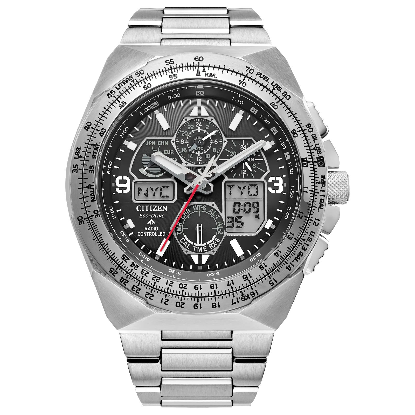 JY8120-58E Reloj Citizen Promaster Skyhawk de hombre pulsera de metal 46 mm Eco-drive