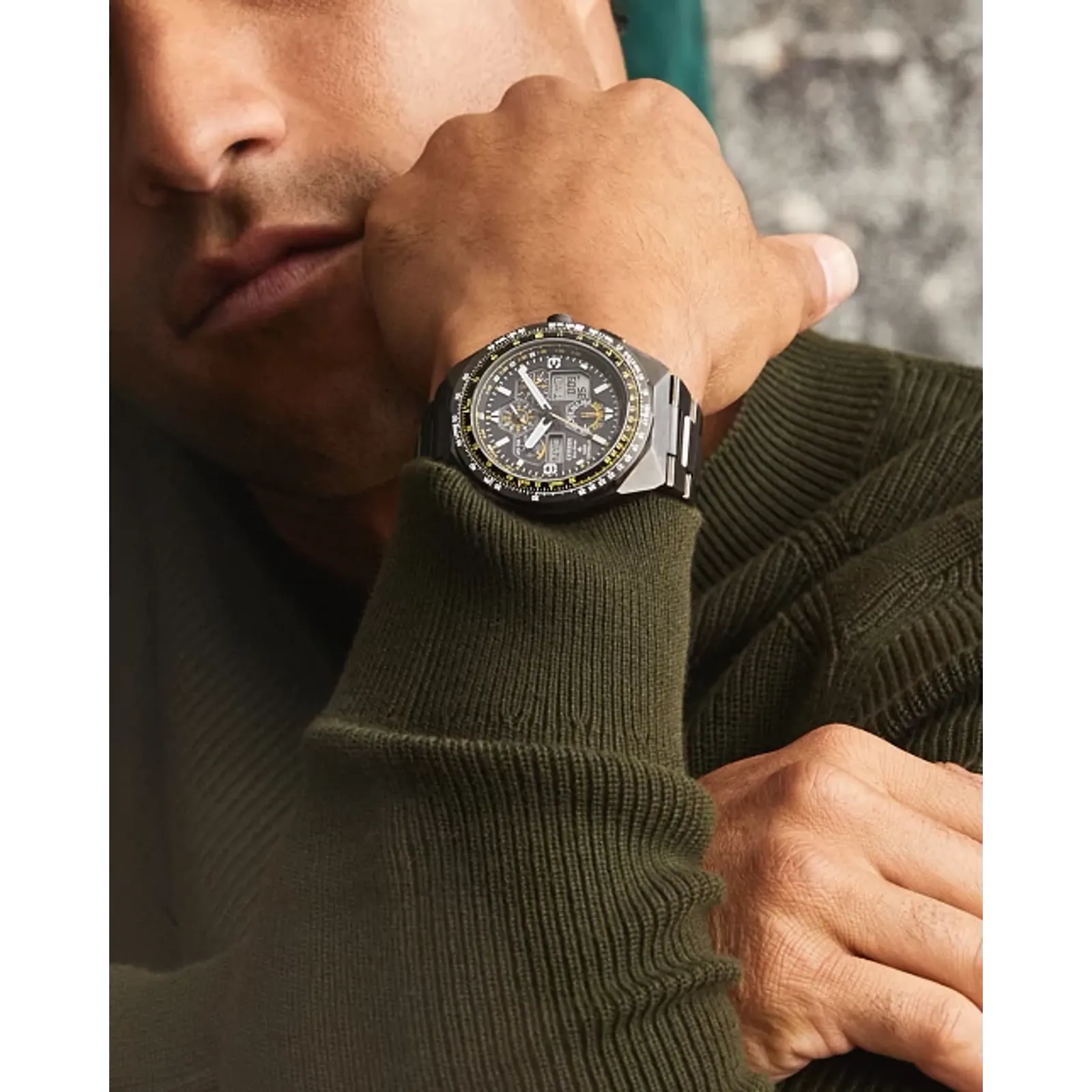JY8127-59E Reloj Citizen Promaster Skyhawk de hombre correa de metal Eco-drive - Image 3