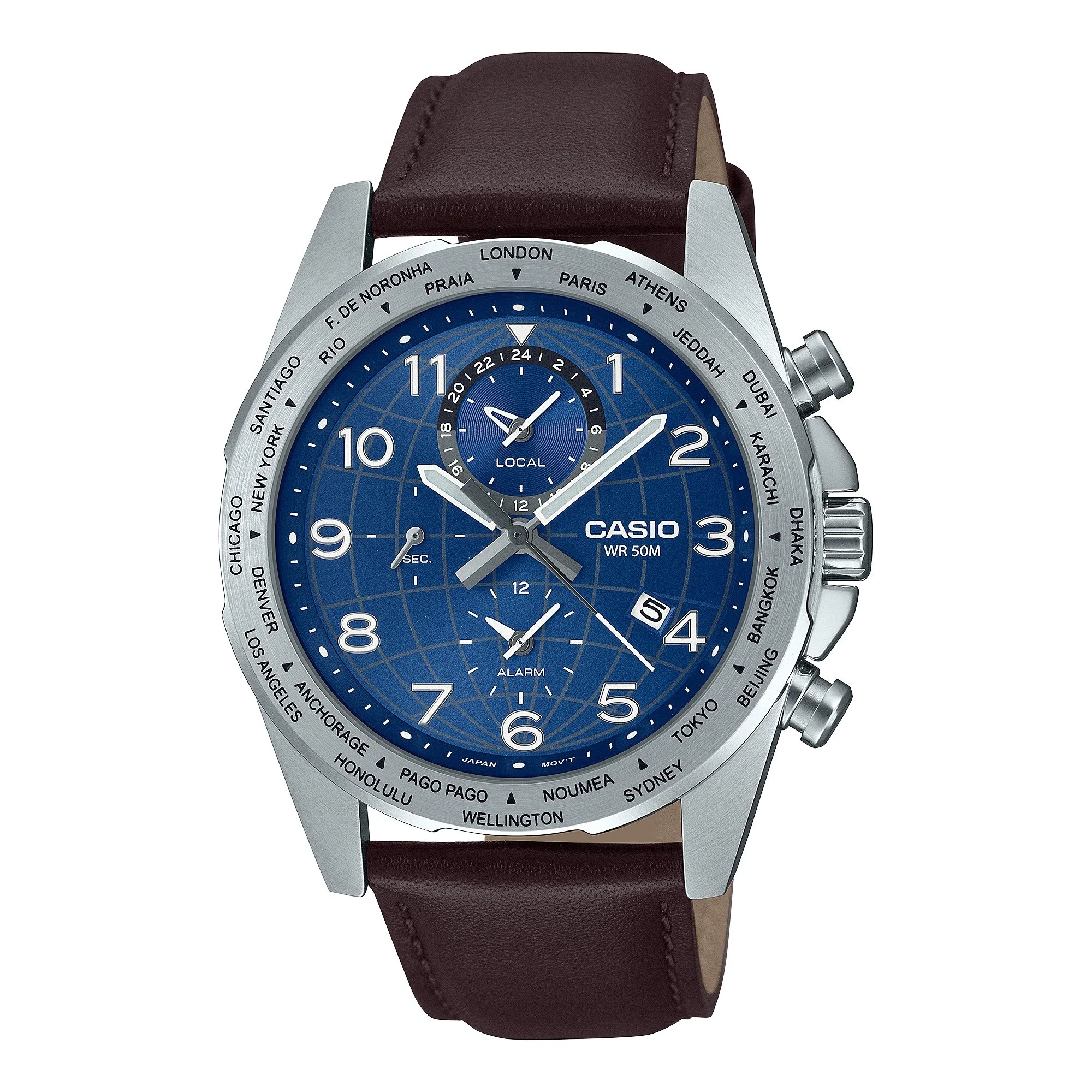 MTP-W500L-2AV Casio Reloj para Hombre banda de piel