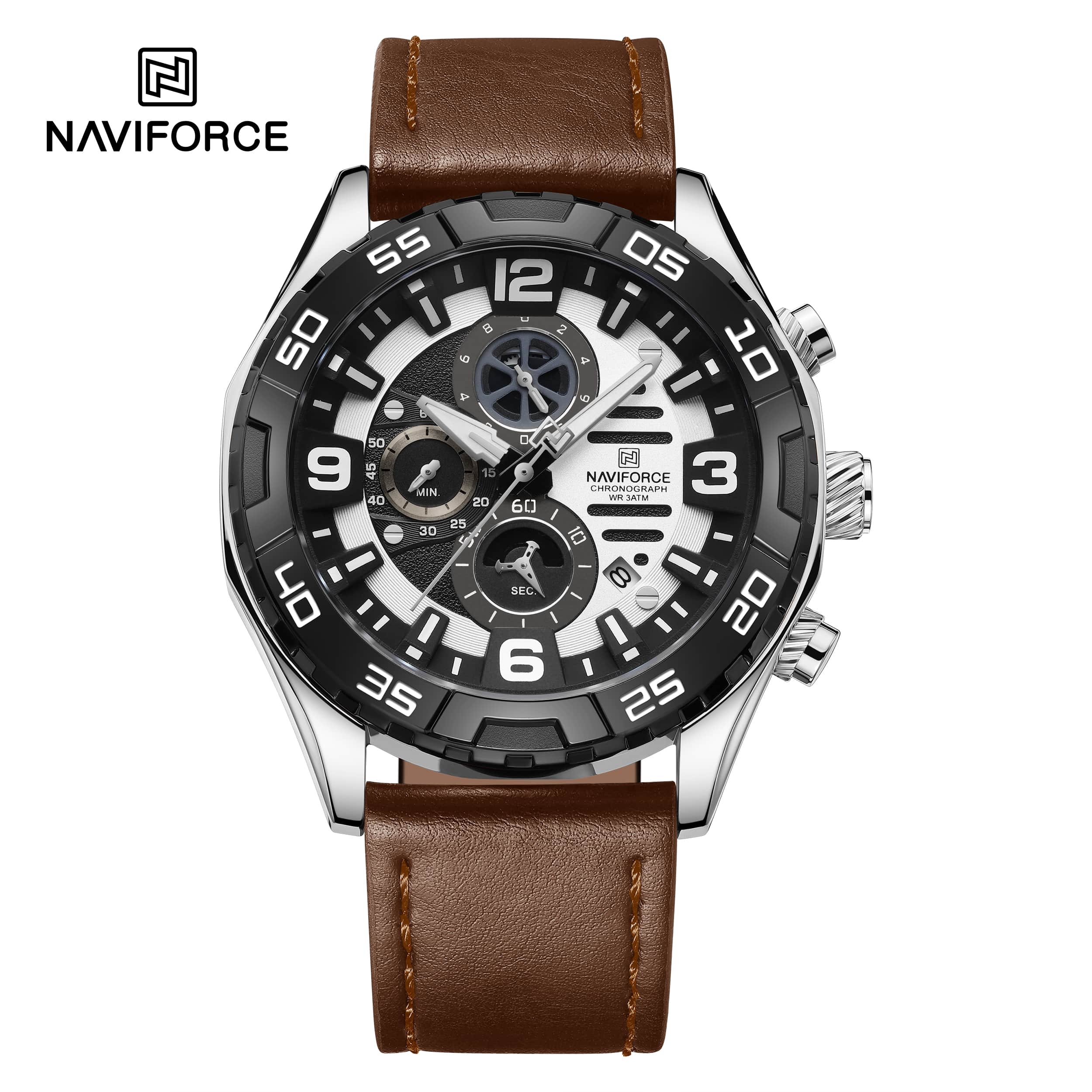 NF8043 Naviforce reloj para hombre pulsera de piel - Image 5
