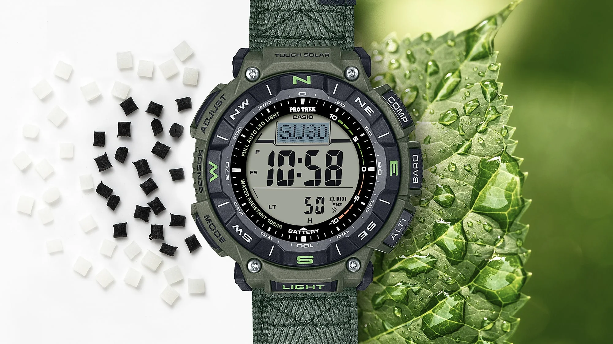 PRG-340B-3 Reloj Pro Trek Casio de hombre pulsera de tela - Image 7