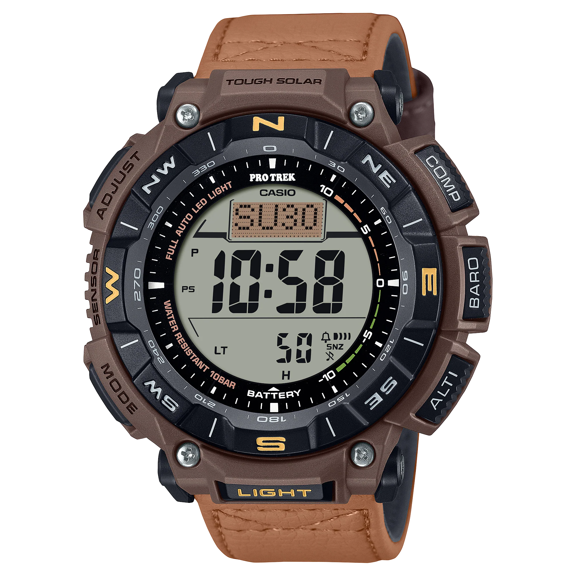 PRG-340L-5 Casio Pro-Trek de hombre pulsera de piel