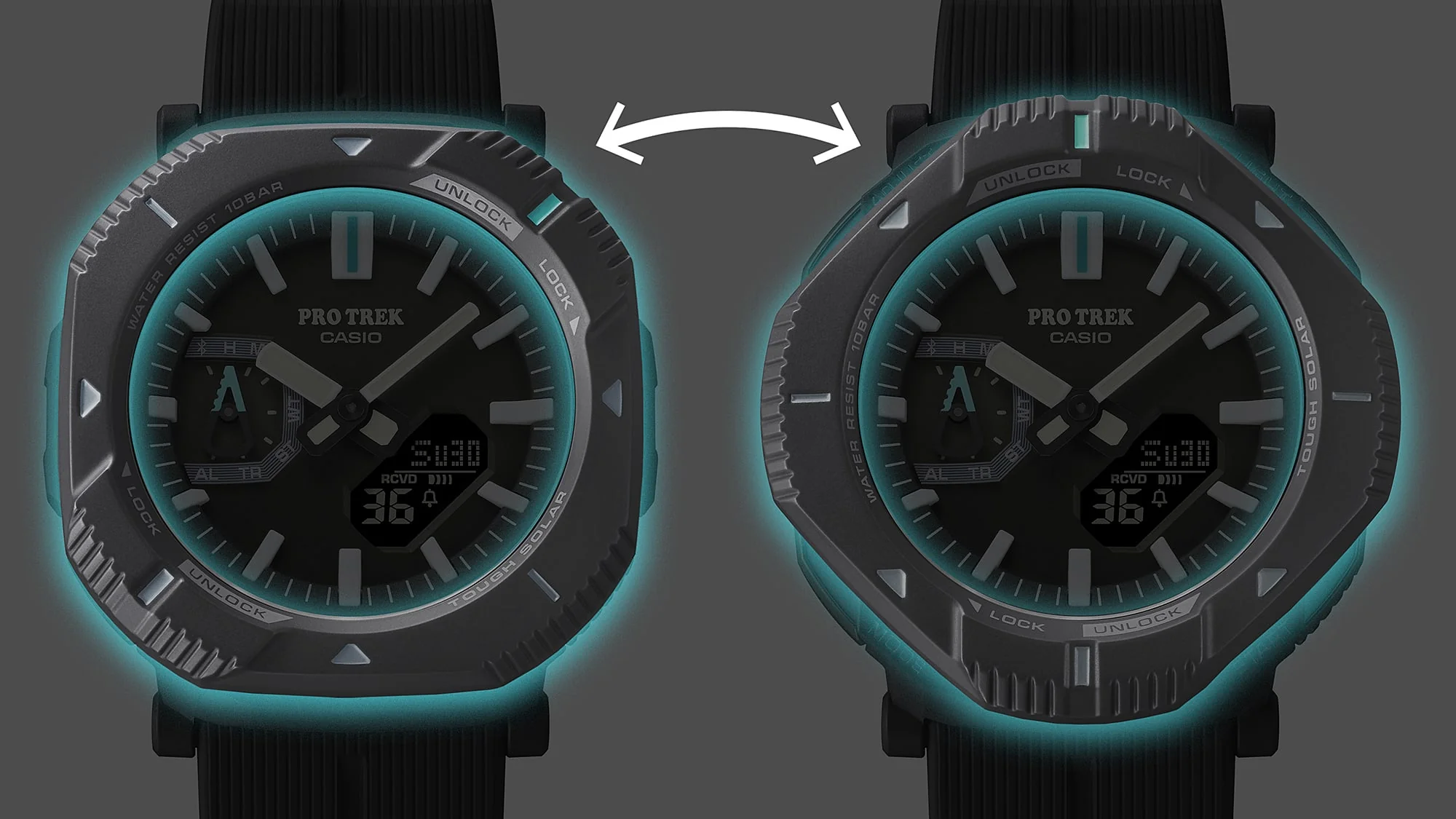 PRJ-B001-1 Reloj Casio Pro Trek de hombre correa de caucho - Image 9