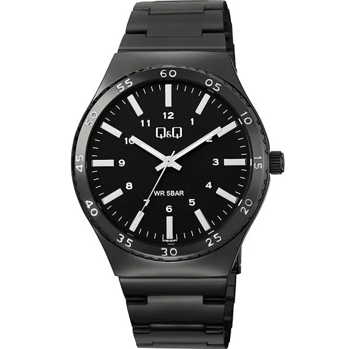 Q70B-007PY Reloj QQ para hombre con pulsera de acero