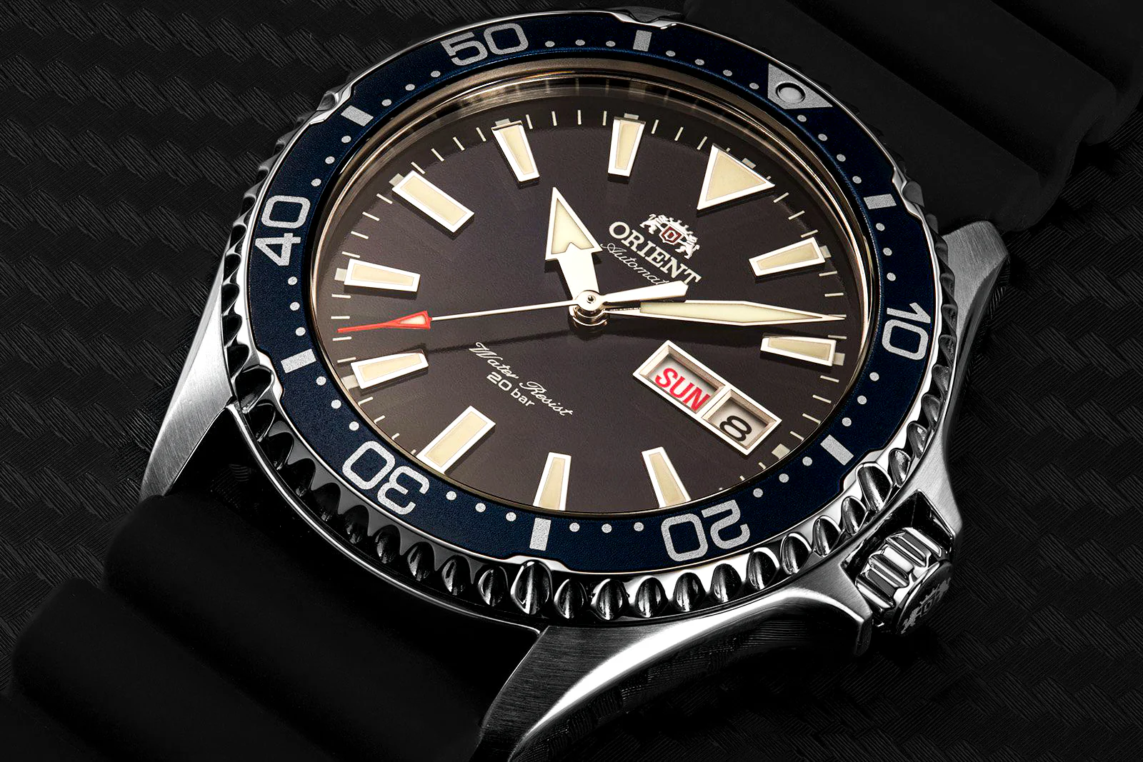 RA-AA0006L Orient Automático Kamasu Reloj De Hombre Banda de Caucho - Image 5