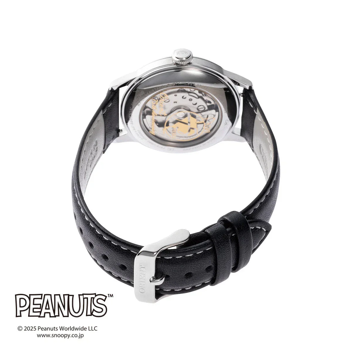 RA-AC0M16S Reloj Orient Bambino Snoopy Peanuts 75 aniversario de hombre correa de piel - Image 3