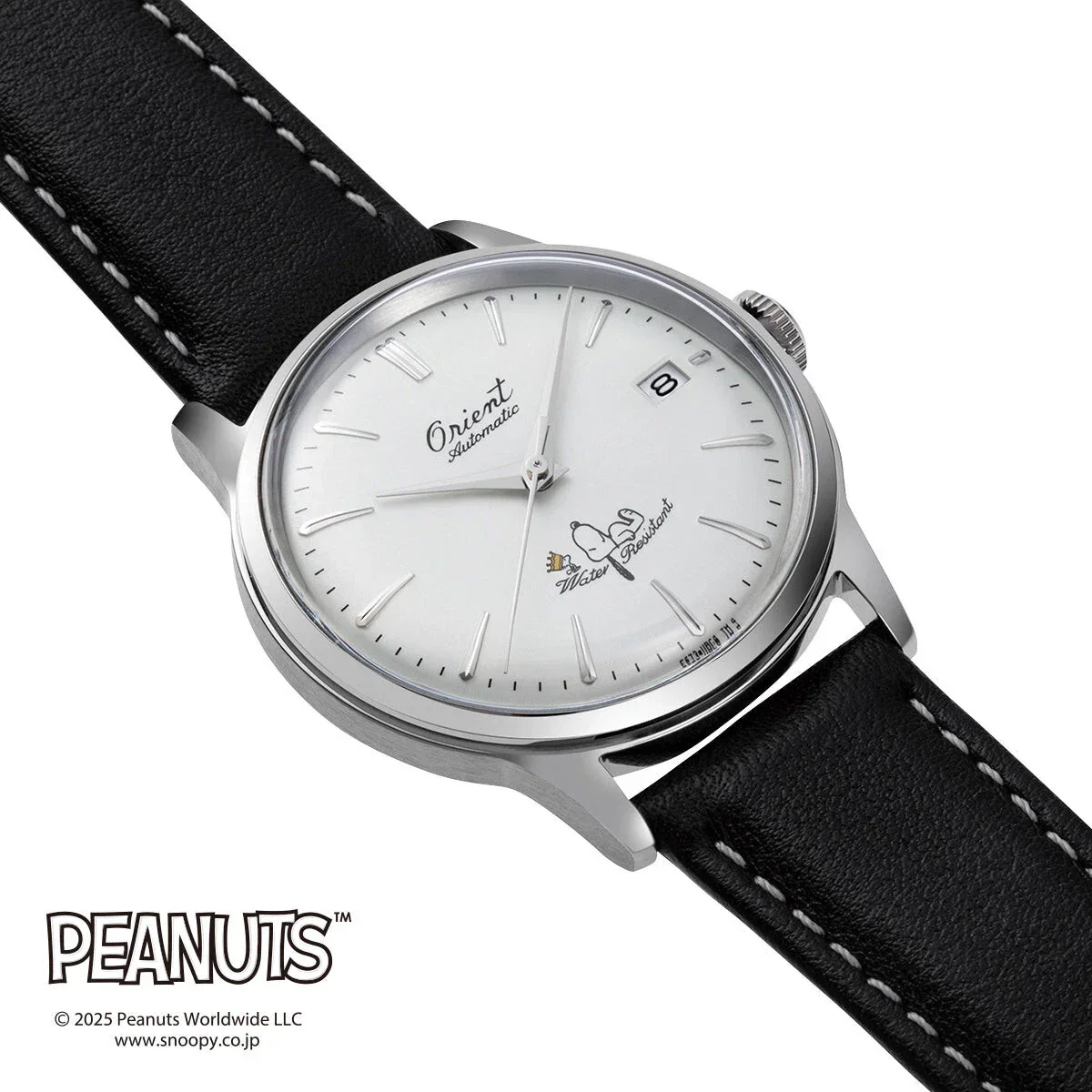 RA-AC0M16S Reloj Orient Bambino Snoopy Peanuts 75 aniversario de hombre correa de piel - Image 4