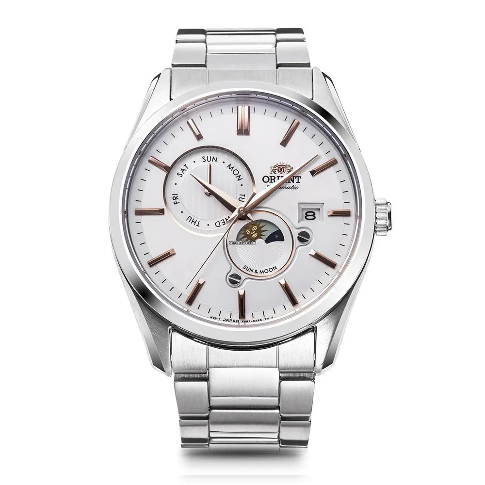 RA-AK0306S Reloj Orient Sun and Moon de caballero pulsera de metal