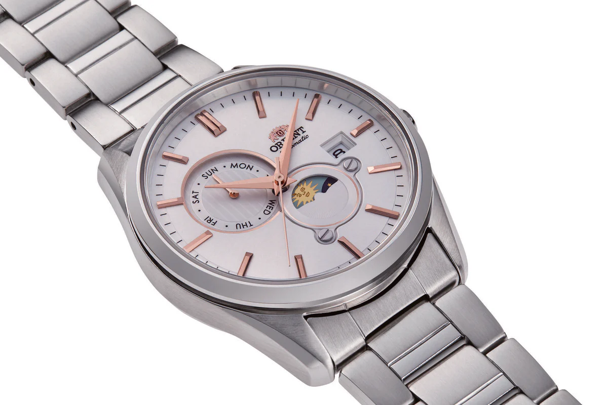 RA-AK0306S Reloj Orient Sun and Moon de caballero pulsera de metal - Image 2