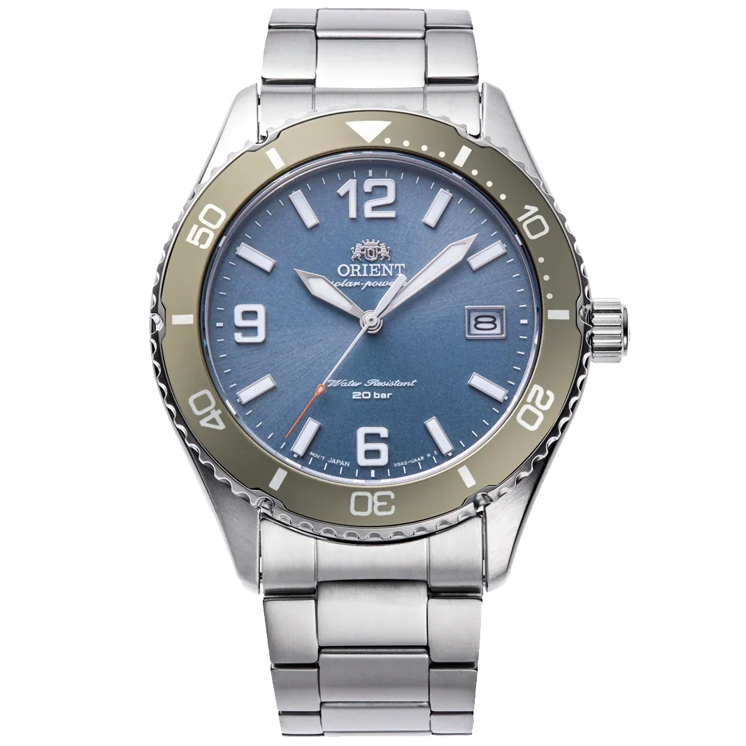 RA-WJ0002L Orient Sport Solar de hombre pulsera de metal