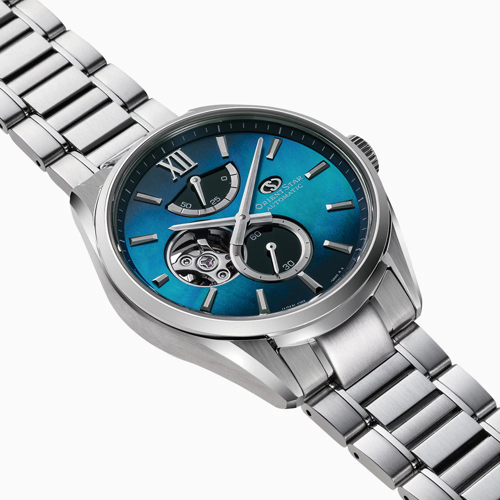 RE-BY0004A Reloj Orient Star Contemporary Open Heart De hombre correa de metal - Image 4