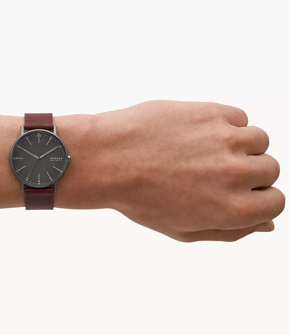 SKW6860 Reloj Skagen para hombre pulsera de cuero - Image 5