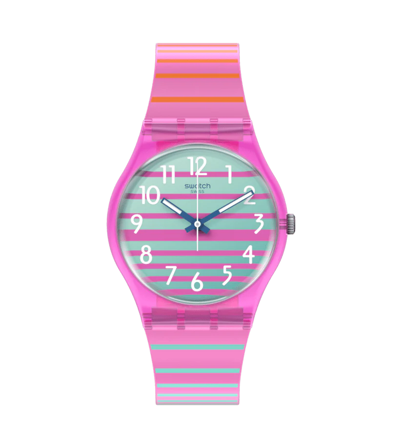 SO28P105 Reloj Swatch Electrifying Summer unisex banda de silicona