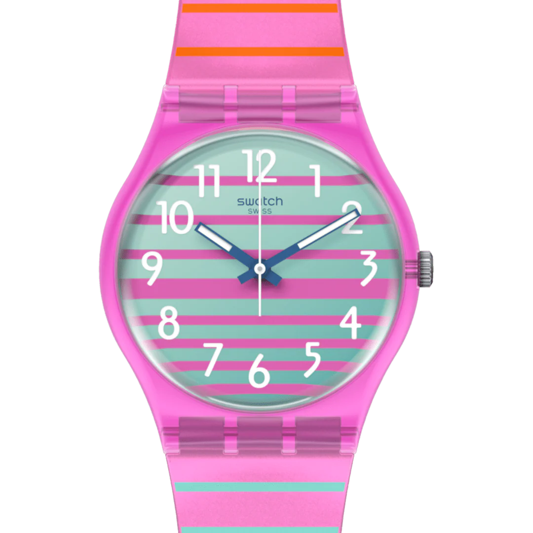 SO28P105 Reloj Swatch Electrifying Summer unisex banda de silicona - Image 4